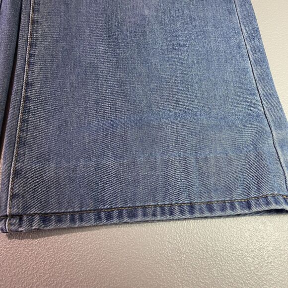 DAZY Jeans Wide Leg Baggy Fit High Rise Cuffed Denim Medium Wash Womens XL Blue - Picture 10 of 12